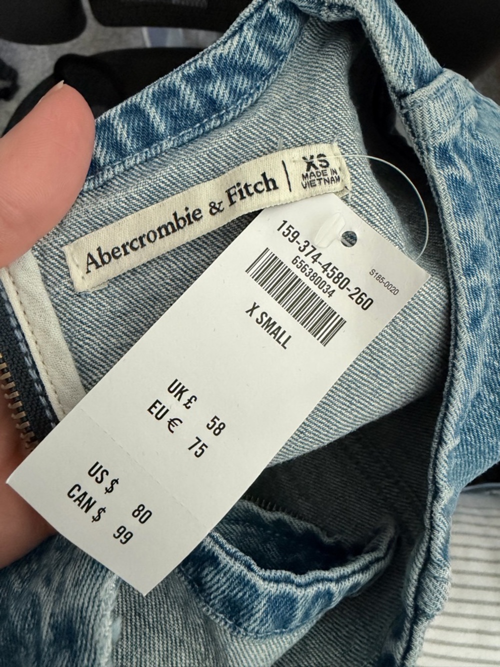 Abercrombie & Fitch Light Blue Denim Sleeveless Mini Dress - Picture 4 of 4